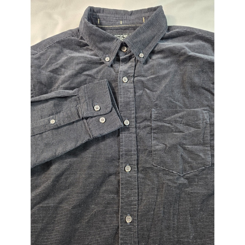 Banana Republic Corduroy Untucked Fit Button Up Shirt Men Medium Black
